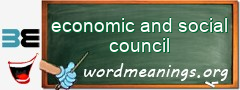 WordMeaning blackboard for economic and social council